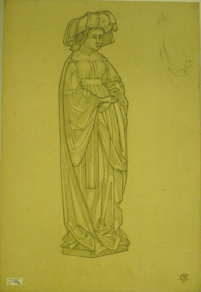 Drawing After One of the Weepers from the Tomb of Isabella of Bourbon by Pierre Cuypers